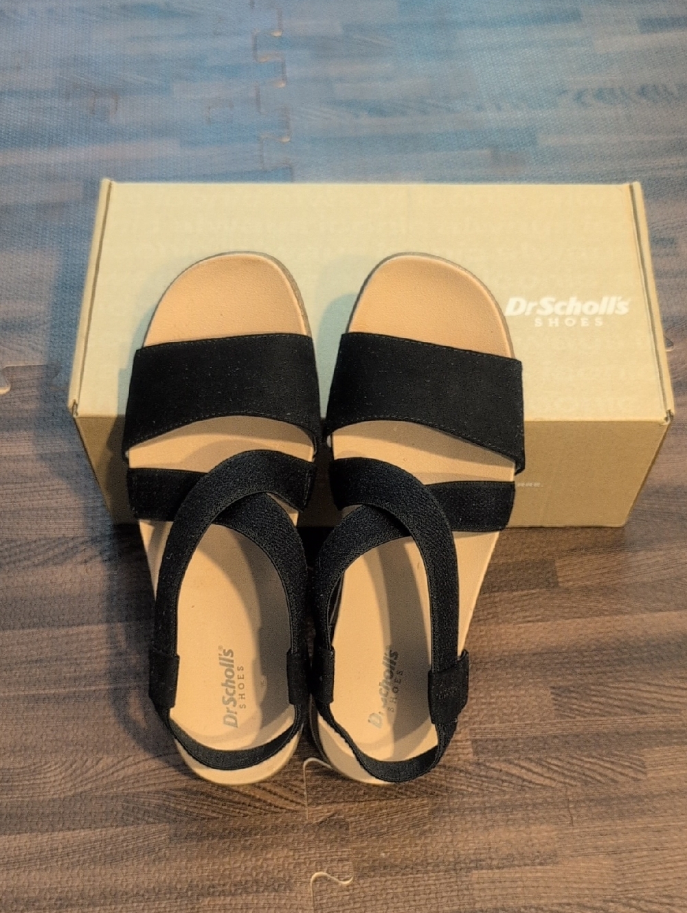 Dr. Scholl's Women's Islander Sandal Size 8 Black Microfiber